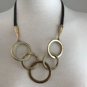 Multi-ring Leather Necklace